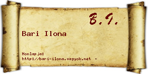 Bari Ilona névjegykártya